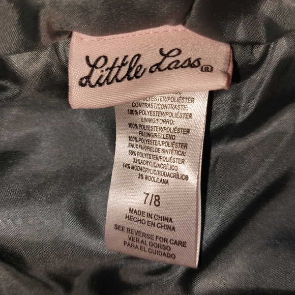 Quilted Vest with Faux Fur Lined Hood, EUC, by Little Lass - Picture 8 of 12